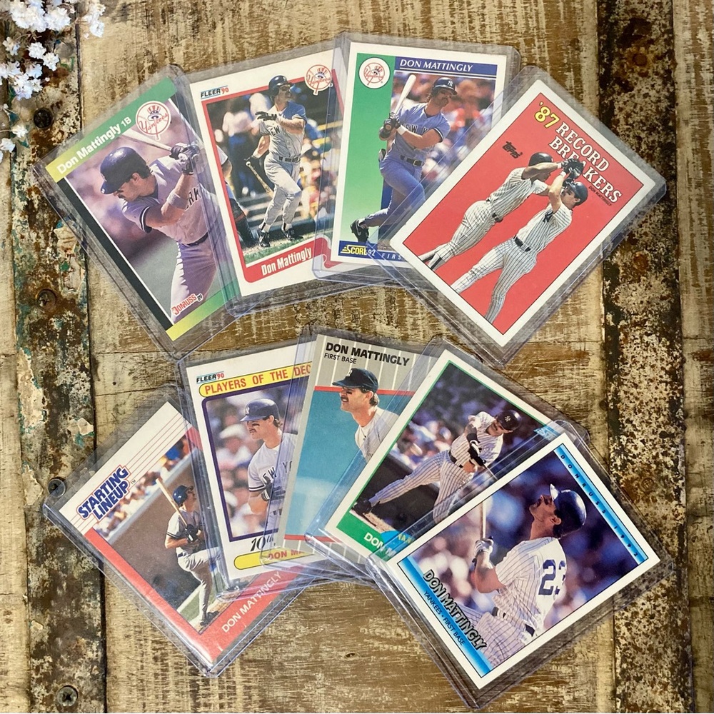 Lot of 9 Vintage 80s-90s Don Mattingly Baseball Cards New York Yankees - Picture 1 of 16